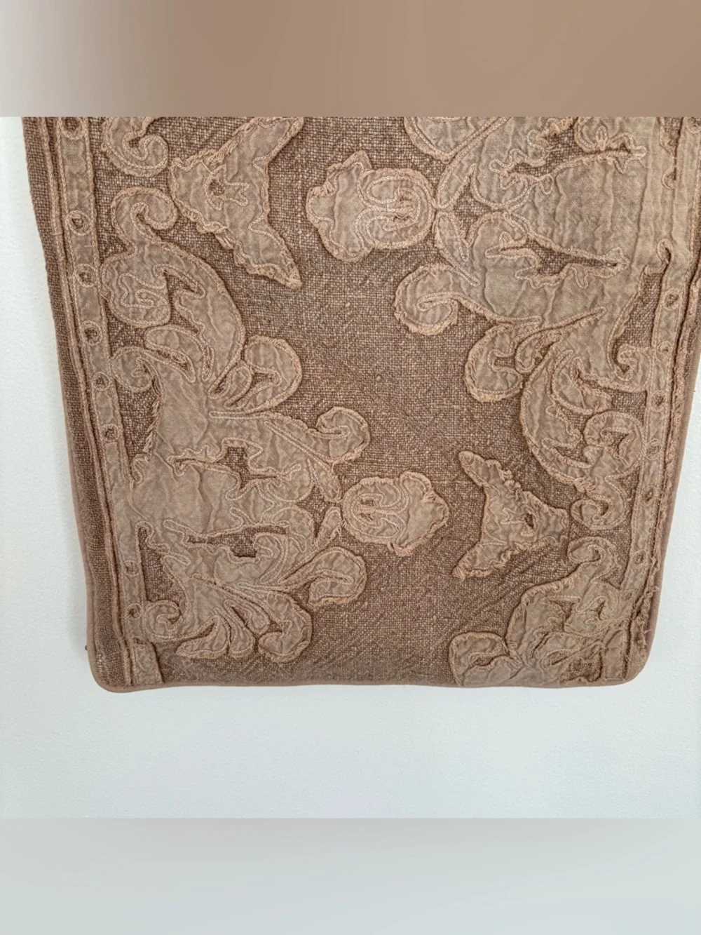 Pottery Barn || Linen‎ Blend Boho Pillow Sham Tan Brown